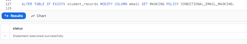 Applying conditional masking policy to email column based on student_id in Snowflake - Snowflake dynamic data masking