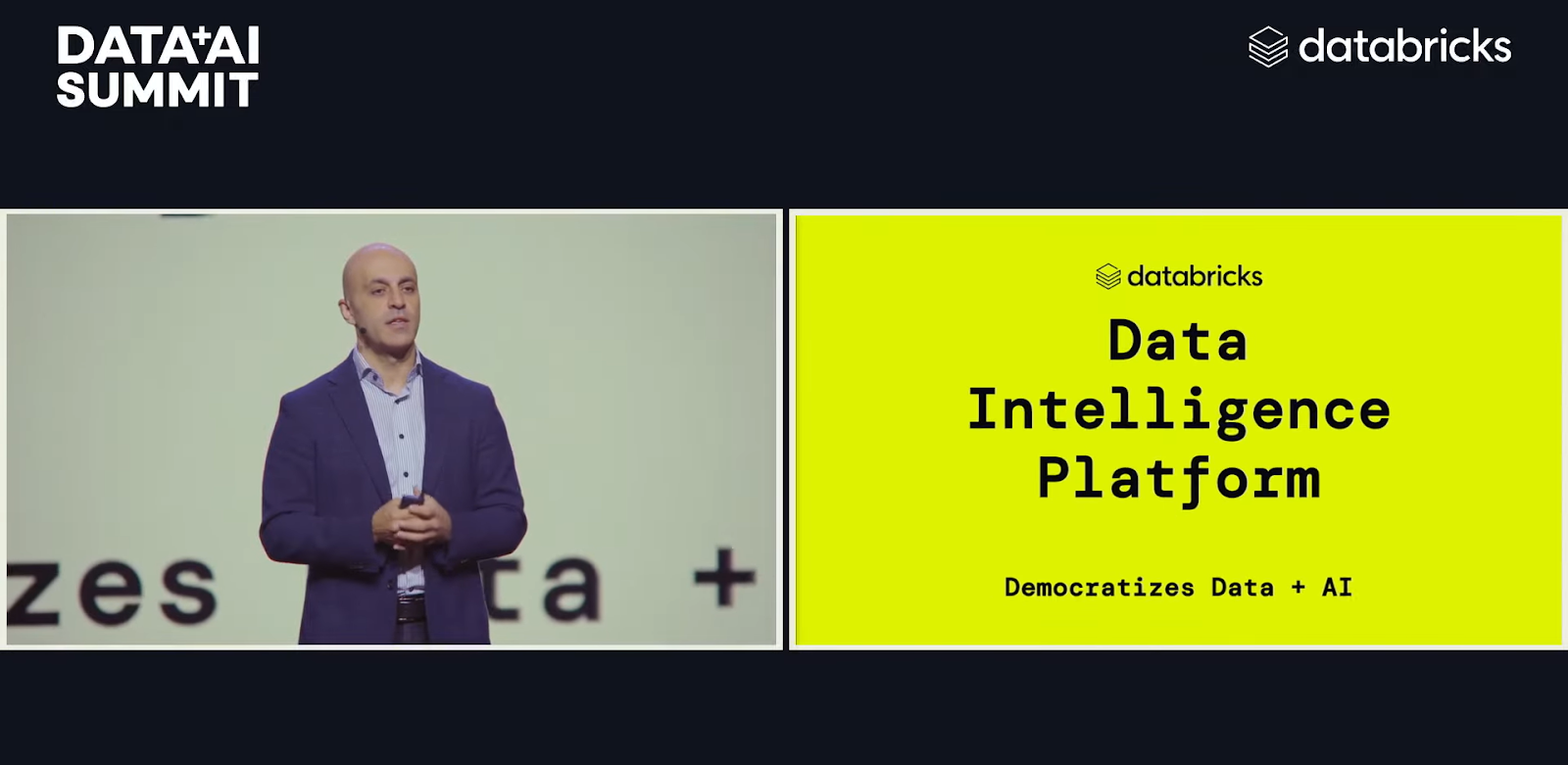 Ali presenting a solution: “The Data Intelligence Platform”, to unlock the potential of data and AI - Databricks Data and AI Summit - Databricks Summit - Databricks Unity Catalog - Mosaic AI - Databricks Mosaic AI - DeltaLake - Databricks DeltaLake - Predictive Optimization - Liquid Clustering - Databricks Clean Rooms - Databricks AI Summit - Databricks Summit 2024 - Databricks Data AI Summit - Databricks Data AI