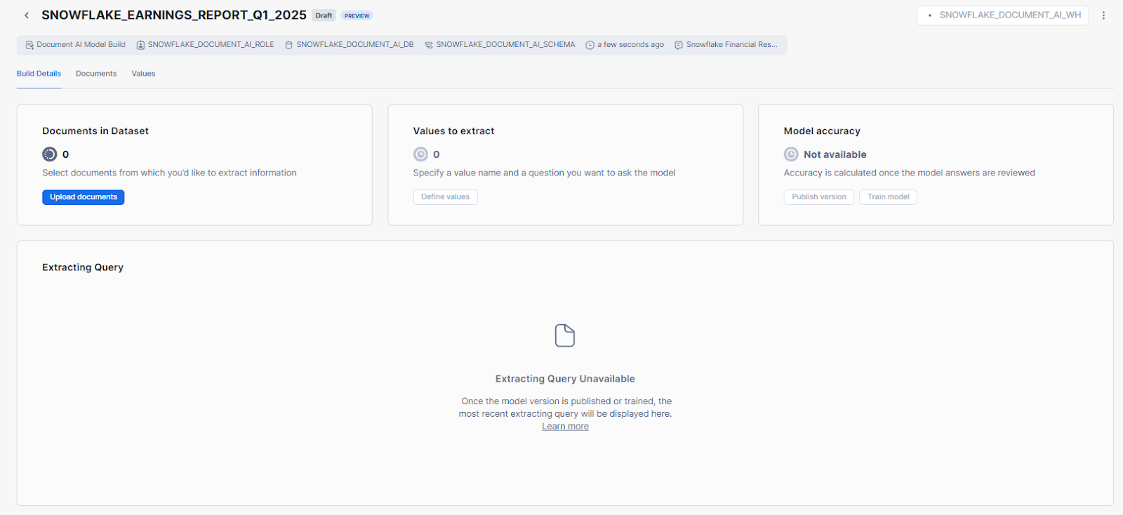 Uploading Documents to the Model Build - Document AI - Snowflake Document AI - Snowflake Cortex - Snowflake AI - Snowflake Arctic - AI document processing - Unstructured Data - Unstructured Data Processing - Snowflake Stage - Snowflake Internal Stage - Snowflake Task - Snowflake Stream