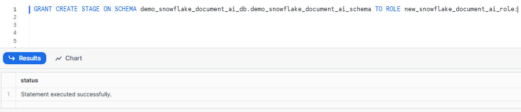 Granting Custom Role to Create a Stage - Snowflake Document AI - Document AI - Snowflake Document AI - Snowflake Cortex - Snowflake AI - Snowflake Arctic - AI document processing - Unstructured Data - Unstructured Data Processing - Snowflake Stage - Snowflake Internal Stage - Snowflake Task - Snowflake Stream