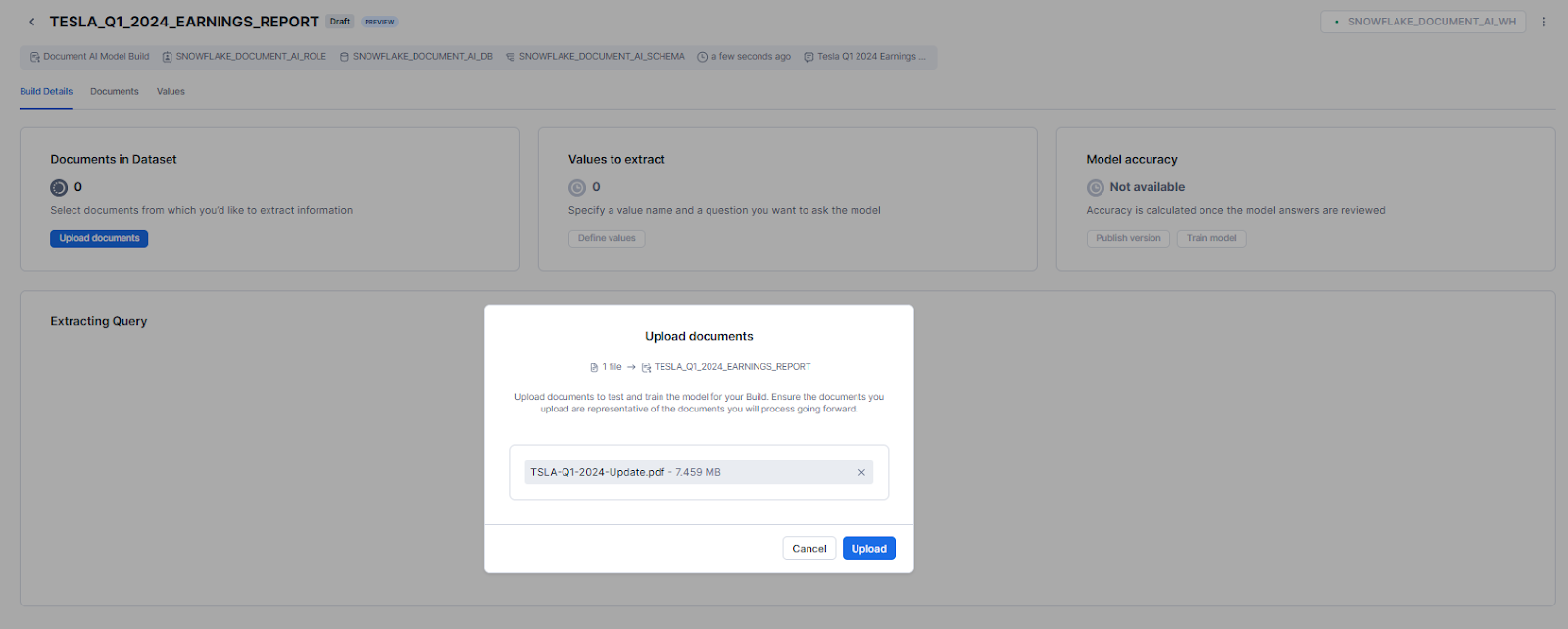 Uploading Documents to Test and Train Model for Build - Snowflake Document AI - Document AI - Snowflake Document AI - Snowflake Cortex - Snowflake AI - Snowflake Arctic - AI document processing - Unstructured Data - Unstructured Data Processing - Snowflake Stage - Snowflake Internal Stage - Snowflake Task - Snowflake Stream