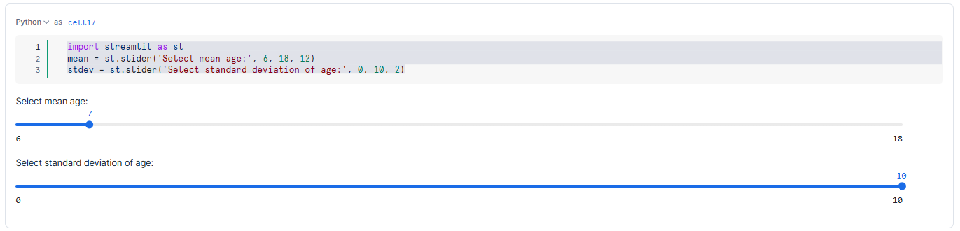 Initializing Streamlit and creating Interactive Sliders - Snowflake Notebooks - Snowflake Streamlit - Snowflake Snowpark - Snowpark Python - Data Visualization - Pandas Dataframe - Python API - Data Exploration