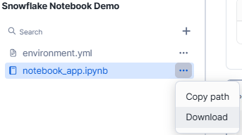 Downloading Snowflake Notebooks - Snowflake Notebooks - Snowflake Streamlit - Snowflake Snowpark - Snowpark Python - Data Visualization - Pandas Dataframe - Python API - Data Exploration