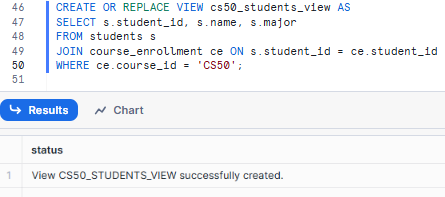 Creating Snowflake View to List Students Enrolled in a Specific Course - Snowflake Views - Snowflake CREATE VIEW - Create View in Snowflake - Create a View in Snowflake - View in Snowflake - Snowflake Materialized View - Snowflake Secure Views