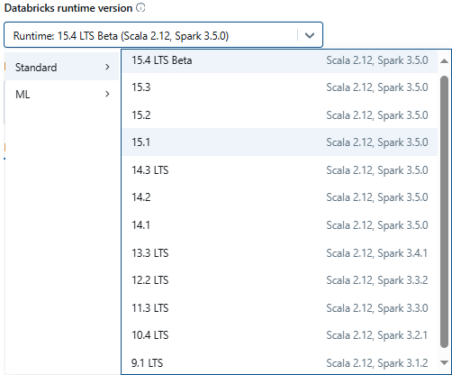 Picking a Databricks Runtime Version - Databricks Runtime - Databricks Runtime Versions - Databricks Clusters - Apache Spark Version - Apache Spark