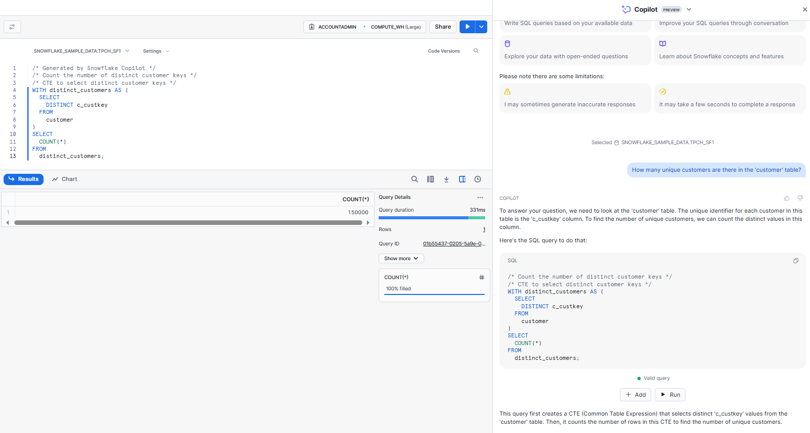 Exploring Data using Snowflake Copilot - Snowflake Copilot - Snowflake Cortex - Snowflake SQL - Snowflake Worksheet - SQL Worksheets - Snowflake Notebooks