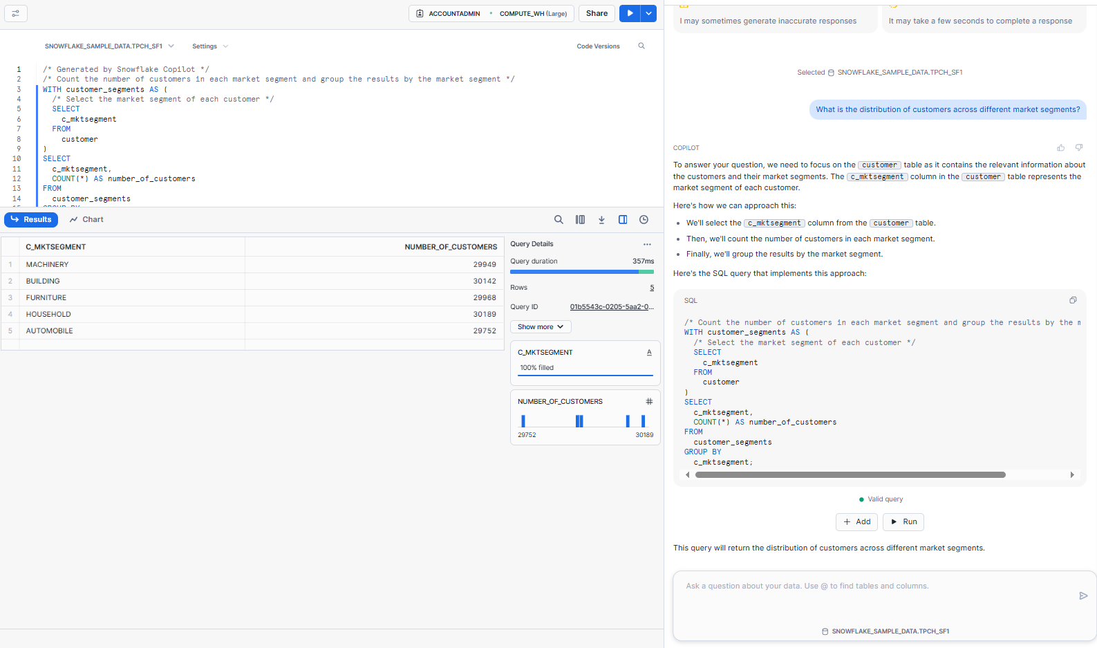 Exploring Data using Snowflake Copilot - Snowflake Copilot - Snowflake Cortex - Snowflake SQL - Snowflake Worksheet - SQL Worksheets - Snowflake Notebooks