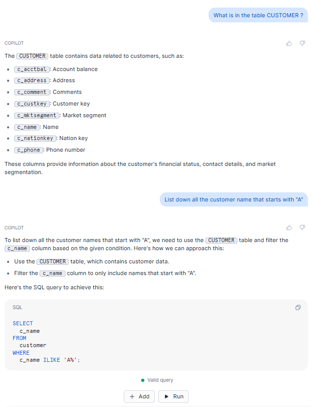 Reviewing Snowflake Copilot Response - Snowflake Copilot - Snowflake Cortex - Snowflake SQL - Snowflake Worksheet - SQL Worksheets - Snowflake Notebooks