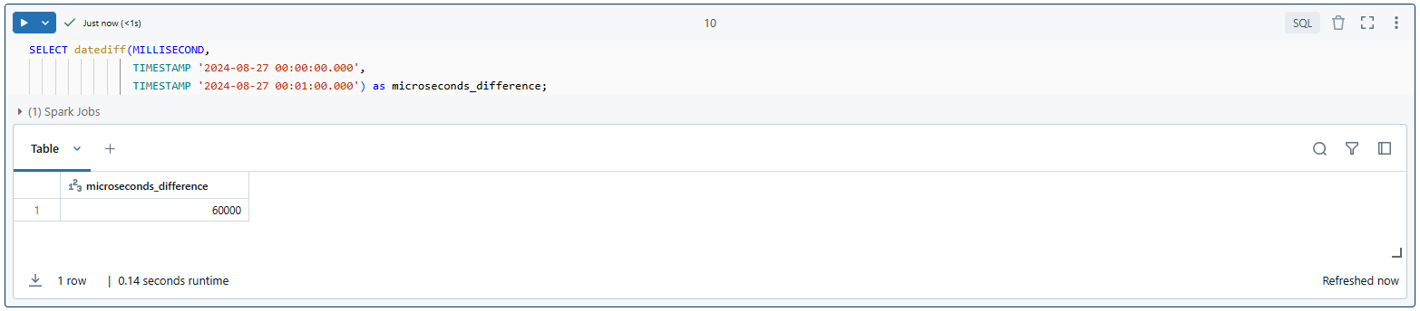 Calculate the difference in milliseconds using Databricks DATEDIFF - DATEDIFF - Databricks DATEDIFF - DATEDIFF in Databricks