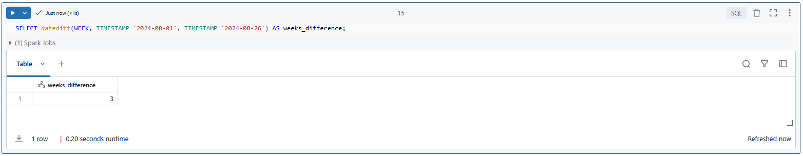 Calculate the difference in weeks using Databricks DATEDIFF - DATEDIFF - Databricks DATEDIFF - DATEDIFF in Databricks