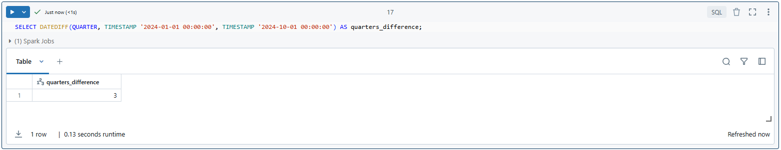 Calculate the difference in quarters using Databricks DATEDIFF - DATEDIFF - Databricks DATEDIFF - DATEDIFF in Databricks