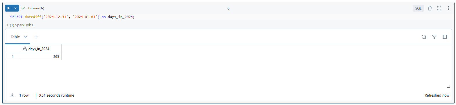 Calculate the number of days in the year 2024 using Databricks DATEDIFF - DATEDIFF - Databricks DATEDIFF - DATEDIFF in Databricks