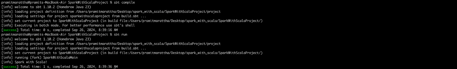 Compiling and running the project locally using sbt - Apache Spark With Scala - Spark With Scala - Spark and Scala - Spark Scala Tutorial - Spark on Scala - Spark Architecture - Apache Spark Architecture - Spark Scala Architecture - Installing Apache Spark - Installing Spark on Mac - Installing Spark on Windows - Installing Spark on Linux - Scala Build Tool - SBT for Scala - SBT build - Data Analysis With Scala