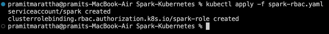 Applying Spark RBAC configuration - Kubernetes - k8s - Apache Spark - Spark on Kubernetes - Apache Spark on Kubernetes - Spark on k8s - Spark Kubernetes Architecture - Spark Kubernetes Autoscaling - Spark with Kubernetes - deploy Spark on Kubernetes - Container orchestration