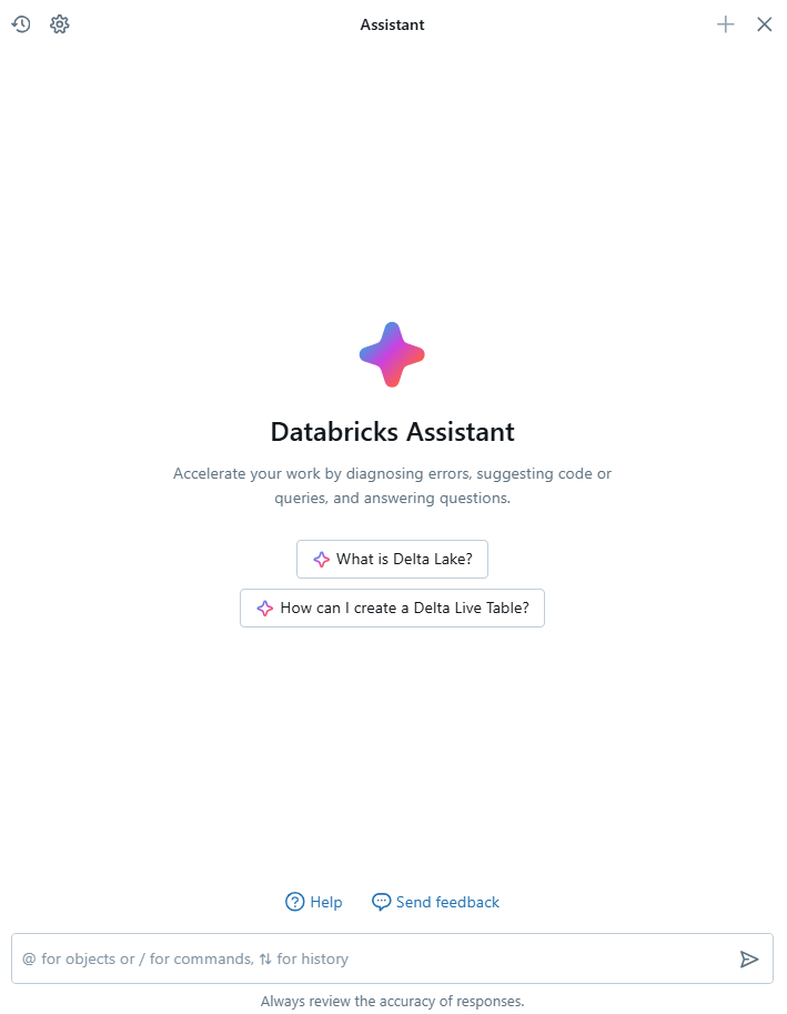 Databricks Assistant pane - Databricks Assistant - Unity Catalog - Databricks Unity Catalog - Databricks SQL Editor - Databricks Notebooks - AI Assistant - AI in Programming - AI Code Generation - Data Visualizations - Natural Language Processing - Natural Language Analysis - Databricks Workspace - Databricks Dashboard