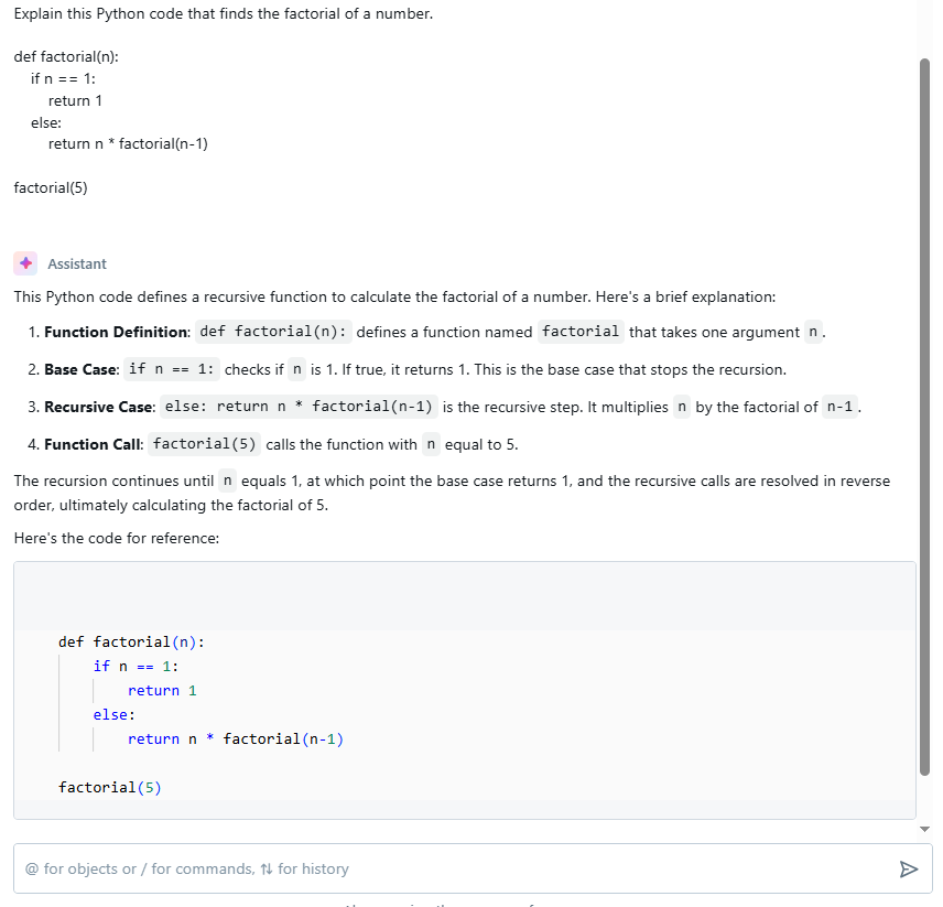 Explaining code using Databricks Assistant - Databricks Assistant - Unity Catalog - Databricks Unity Catalog - DatabricksIQ - Databricks SQL Editor - Databricks Notebooks - AI Assistant - AI in Programming - AI Code Generation - Data Visualizations - Natural Language Processing - Natural Language Analysis - Databricks Workspace - Databricks Dashboard