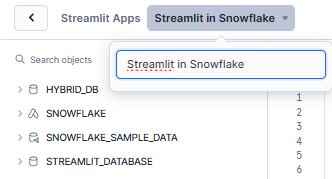 Renaming Streamlit app in Snowflake - Streamlit in Snowflake - Streamlit - Snowflake - Snowflake Streamlit - Streamlit Python - Python library - Python Framework - Data applications - Machine learning - RBAC - Role based Access Control - Data Visualization - Snowflake Warehouse - Snowflake UDFs - Snowpark - Snowflake Snowpark - Stored procedures - Snowflake Native App Framework - Snowflake dashboards