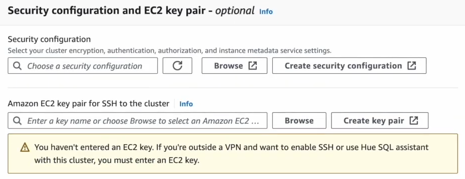 Configuring network and security configurations - Apache Spark - AWS EMR - Spark on EMR - EMR with Spark - EMR Spark - EMR Spark Tutorial - AWS - ETL - Real-Time Streaming - Elastic MapReduce - AWS Elastic MapReduce - Apache Hadoop - EMR Architecture - AWS EMR Architecture - Apache Spark Architecture - Big Data Framework - EMRFS - EMR File System - HDFS - Hadoop HDFS - AWS IAM - AWS EC2 - Elastic Compute Cloud - AWS Spot Instances - AWS EKS - Elastic Kubernetes Service - AWS VPCs