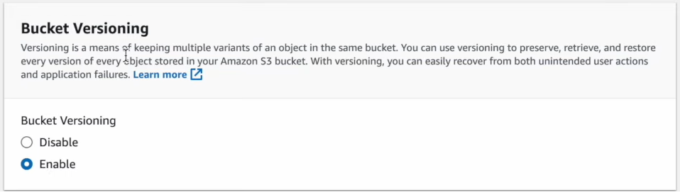 Configuring S3 Bucket versioning - Apache Spark - AWS EMR - Spark on EMR - EMR with Spark - EMR Spark - EMR Spark Tutorial - AWS - ETL - Real-Time Streaming - Elastic MapReduce - AWS Elastic MapReduce - Apache Hadoop - EMR Architecture - AWS EMR Architecture - Apache Spark Architecture - Big Data Framework - EMRFS - EMR File System - HDFS - Hadoop HDFS - AWS IAM - AWS EC2 - Elastic Compute Cloud - AWS Spot Instances - AWS EKS - Elastic Kubernetes Service - AWS VPCs