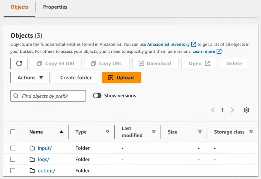 Creating three folders in S3 bucket - Apache Spark - AWS EMR - Spark on EMR - EMR with Spark - EMR Spark - EMR Spark Tutorial - AWS - ETL - Real-Time Streaming - Elastic MapReduce - AWS Elastic MapReduce - Apache Hadoop - EMR Architecture - AWS EMR Architecture - Apache Spark Architecture - Big Data Framework - EMRFS - EMR File System - HDFS - Hadoop HDFS - AWS IAM - AWS EC2 - Elastic Compute Cloud - AWS Spot Instances - AWS EKS - Elastic Kubernetes Service - AWS VPCs