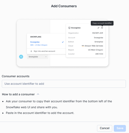 Adding consumer account - Snowflake Marketplace - Snowflake Data Marketplace - Snowflake Native Apps - Snowflake App Marketplace - Snowflake Data Cloud - Snowflake Integration - Snowflake Data Share - Data Monetization - Data Monetization Strategies - Data Democratization - Data Collaboration - Data Sharing Platform - Data Providers - Snowflake Data Providers - Secure Data Exchange - Data Consumers - Data Products - Snowflake Native App Framework - Free Datasets - AWS PrivateLink - Azure Private Link - GCP Private Service Connect - Marketplace Listings - Paid Listings - Free Listings - Business Intelligence Tools