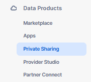 Navigating to Private Sharing section - Snowflake Data Marketplace - Snowflake Native Apps - Snowflake App Marketplace - Snowflake Data Cloud - Snowflake Integration - Snowflake Data Share - Data Monetization - Data Monetization Strategies - Data Democratization - Data Collaboration - Data Sharing Platform - Data Providers - Snowflake Data Providers - Secure Data Exchange - Data Consumers - Data Products - Snowflake Native App Framework - Free Datasets - AWS PrivateLink - Azure Private Link - GCP Private Service Connect - Marketplace Listings - Paid Listings - Free Listings - Business Intelligence Tools