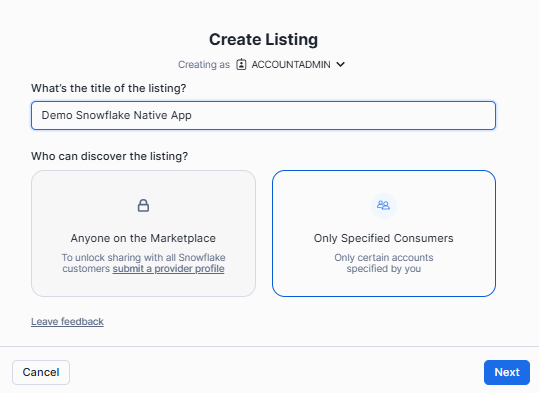 Creating a private listing for only specified consumers - Snowflake Native App Framework - Snowflake Native Application Framework - Snowflake Apps - Snowflake Marketplace - Snowflake Data Marketplace - Snowflake Stored Procedures - Stored Procedures in Snowflake - UDFs - Snowflake UDFs - Snowflake Container Service - Snowflake Streamlit - Snowflake CLI - Visual Studio Code - Snowflake Data Sharing - Application Development - Snowflake Application Development - Snowflake App Marketplace - Snowflake Integration - App Monetization - Data Monetization - Data Sharing Platform - AWS Cloud - Azure Cloud - Google Cloud - Marketplace Listings