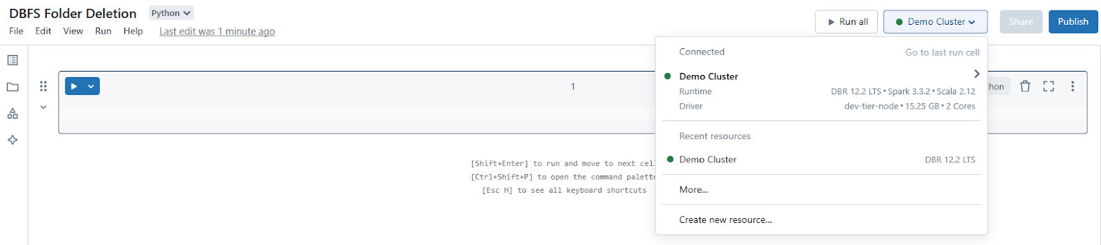 Attaching Databricks Notebook to Databricks Compute cluster - DBFS - Databricks DBFS - Databricks Delete Folder from DBFS - Databricks CLI - Databricks fs ls - Databricks fs rm - Databricks Notebook - Databricks Magic Command - dbutils - databricks dbutils - dbutils Commands - dbutils fs ls - dbutils fs rm - dbutils fs mv - Databricks REST API - DBFS API - Databricks DBFS API - Databricks UI - Databricks DBFS File Browser - Databricks FileStore