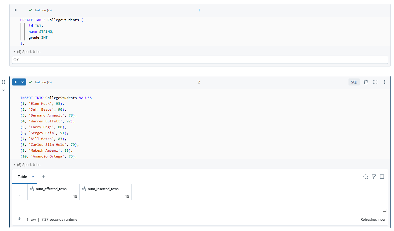 Creating student table and inserting some dummy data - Databricks Temp Table - Databricks Temporary View - Create Temp View Databricks - Databricks Temporary Table - Databricks Create Temporary Table - Create Temporary Table Databricks - Temporary Table in Databricks - Databricks Tables - Databricks Create Table - Databricks SQL Temp Table - Temp View in Databricks - SQL Temp Table - Temporary Table SQL - Temporary Storage - Temporary Data - Temporary Data Storage - Databricks Queries - Databricks SQL Queries