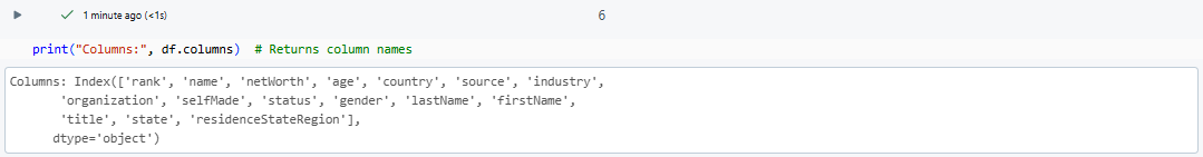 Checking the properties of DataFrame - Read Excel - Read Excel Files - Import Excel - Import Excel Files - Read Excel File in Databricks - Read Excel in Databricks - Databricks Excel - Excel to Databricks - Excel Data Import - Excel - Microsoft Excel - Excel File Formats - Spark Read Excel - com crealytics spark excel - Databricks Read Excel - com crealytics spark excel databricks - Databricks Notebook - Databricks Workspace - Databricks Integration - DataFrame - Spark DataFrame - PySpark DataFrame - Databricks DataFrame - Databricks Pandas - Databricks PySpark - openpyxl - openpyxl python - Data Ingestion - Ingest Data - Data Aggregation - Data Transformation