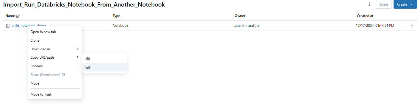 Identifying and copying the Child Databricks Notebook path - Databricks Notebook - What is Databricks Notebook - Run Databricks Notebook From Another Notebook - Databricks run Command - Databricks Notebook run shell command - dbutils notebook run - dbutils notebook - Databricks Import Function from Another Notebook - Databricks Import from Another Notebook - Call Another Notebook in Databricks - Python Notebook - Databricks Python Notebook - Databricks Pass Parameters to Notebook - Databricks Parameters Notebook - Import Notebook - Databricks Import Notebook - Notebook Export - Databricks Export Notebook - Code Modularization - Databricks Python - Databricks Jobs - Databricks Library - Databricks Widget - Databricks Runtime - Databricks Workspace - Databricks Notebook Example