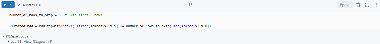 Skipping rows with RDD operations - Reading CSV - Read CSV in Databricks - Reading CSV Files - Read CSV File in Databricks - Skip Rows - Skip Rows CSV Files - Pandas Read CSV Skip Rows - pd Read CSV Skip Rows - Spark Read CSV Skip Rows - CSV Files - Spark Read Option - Spark Read Format Options - Spark Read CSV - Read CSV in Spark - Spark Read CSV Options - skipfooter - DataFrame - Spark DataFrame - PySpark DataFrame - Databricks Export to CSV - CSV File Processing - RDD - Resilient Distributed Dataset - RDD in Spark - Databricks Notebook - DBFS - Data Preprocessing