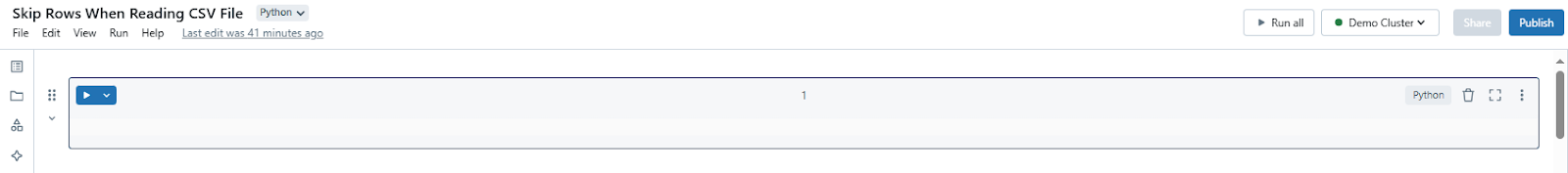 Setting up Databricks Notebook - Reading CSV - Read CSV in Databricks - Reading CSV Files - Read CSV File in Databricks - Skip Rows - Skip Rows CSV Files - Pandas Read CSV Skip Rows - pd Read CSV Skip Rows - Spark Read CSV Skip Rows - CSV Files - Spark Read Option - Spark Read Format Options - Spark Read CSV - Read CSV in Spark - Spark Read CSV Options - skipfooter - DataFrame - Spark DataFrame - PySpark DataFrame - Databricks Export to CSV - CSV File Processing - RDD - Resilient Distributed Dataset - RDD in Spark - Databricks Notebook - DBFS - Data Preprocessing