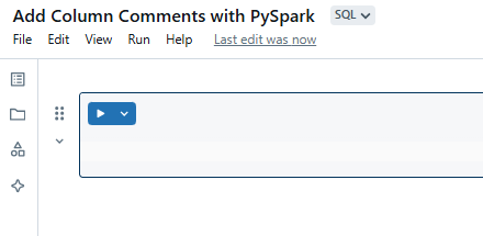 Creating new Databricks Notebook - Databricks Tables - Column Comments - Databricks COMMENT - Databricks Add Comment to Column - Databricks ALTER TABLE - ALTER TABLE Databricks - Databricks ALTER COLUMN - ALTER COLUMN Databricks - Databricks Table Comment - Databricks Add Column to Table - Databricks Metadata - Databricks Table Metadata - SQL Comments - Databricks SQL Comments - Comment in Databricks - PySpark Comments - Inline Comments - Databricks SQL - PySpark DataFrame