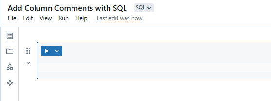 Creating new Databricks Notebook - Databricks Tables - Column Comments - Databricks COMMENT - Databricks Add Comment to Column - Databricks ALTER TABLE - ALTER TABLE Databricks - Databricks ALTER COLUMN - ALTER COLUMN Databricks - Databricks Table Comment - Databricks Add Column to Table - Databricks Metadata - Databricks Table Metadata - SQL Comments - Databricks SQL Comments - Comment in Databricks - PySpark Comments - Inline Comments - Databricks SQL - PySpark DataFrame