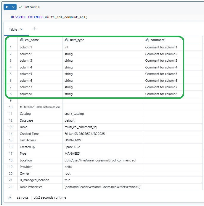 Verifying added Databricks column comments - Databricks Tables - Column Comments - Databricks COMMENT - Databricks Add Comment to Column - Databricks ALTER TABLE - ALTER TABLE Databricks - Databricks ALTER COLUMN - ALTER COLUMN Databricks - Databricks Table Comment - Databricks Add Column to Table - Databricks Metadata - Databricks Table Metadata - SQL Comments - Databricks SQL Comments - Comment in Databricks - PySpark Comments - Inline Comments - Databricks SQL - PySpark DataFrame