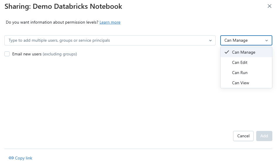 Assigning permissions to Databricks Notebooks - Databricks Notebook - Databricks Notebook Download - Notebook Download - Download Permissions - Databricks Workspace - Databricks Workspace Permissions - Databricks Workspace Access - Databricks Security - Databricks Data Security - Access Control - Databricks Access Control - Access Control List - Databricks ACL - Databricks Download - Databricks Admin - Databricks Account Admin - Databricks Users - Workspace Permissions - DBFS - Databricks DBFS - Databricks UI - File Download - Disable File Download - Result Download - User Permissions