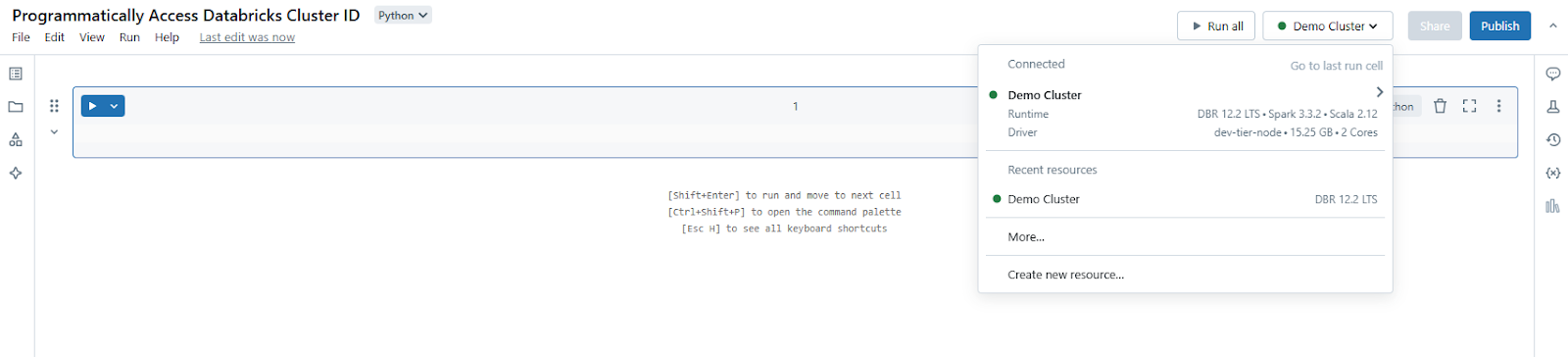 Creating Databricks Notebook - Databricks Cluster - Cluster in Databricks - Cluster ID - Databricks Cluster ID - Cluster ID in Databricks - Spark Configuration - Apache Spark Configuration - spark conf - spark conf get - Environment Variables - Databricks Environment Variables - Databricks Set Environment Variables - Databricks Notebook - Databricks CLI - Databricks REST API - Application Insights Telemetry - Cluster Node - Cluster URL - Cluster Details - dbutils - Databricks dbutils - dbutils in Databricks - Databricks Workspace - Databricks Workspace ID