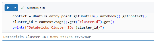 Executing Databricks Notebook cell - Databricks Cluster - Cluster in Databricks - Cluster ID - Databricks Cluster ID - Cluster ID in Databricks - Spark Configuration - Apache Spark Configuration - spark conf - spark conf get - Environment Variables - Databricks Environment Variables - Databricks Set Environment Variables - Databricks Notebook - Databricks CLI - Databricks REST API - Application Insights Telemetry - Cluster Node - Cluster URL - Cluster Details - dbutils - Databricks dbutils - dbutils in Databricks - Databricks Workspace - Databricks Workspace ID