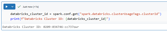 Executing Databricks Notebook cell - Databricks Cluster - Cluster in Databricks - Cluster ID - Databricks Cluster ID - Cluster ID in Databricks - Spark Configuration - Apache Spark Configuration - spark conf - spark conf get - Environment Variables - Databricks Environment Variables - Databricks Set Environment Variables - Databricks Notebook - Databricks CLI - Databricks REST API - Application Insights Telemetry - Cluster Node - Cluster URL - Cluster Details - dbutils - Databricks dbutils - dbutils in Databricks - Databricks Workspace - Databricks Workspace ID