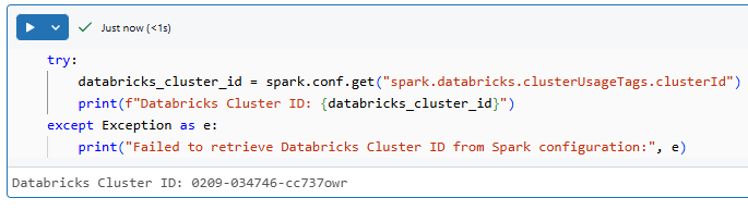 Executing Databricks Notebook cell - Databricks Cluster - Cluster in Databricks - Cluster ID - Databricks Cluster ID - Cluster ID in Databricks - Spark Configuration - Apache Spark Configuration - spark conf - spark conf get - Environment Variables - Databricks Environment Variables - Databricks Set Environment Variables - Databricks Notebook - Databricks CLI - Databricks REST API - Application Insights Telemetry - Cluster Node - Cluster URL - Cluster Details - dbutils - Databricks dbutils - dbutils in Databricks - Databricks Workspace - Databricks Workspace ID