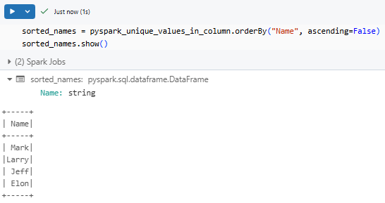 Sorting unique values in a column - PySpark - PySpark DataFrame - Create PySpark DataFrame - Databricks PySpark - PySpark in Databricks - Databricks and PySpark - PySpark Unique - PySpark Unique Values in Column - PySpark Get Unique Values in Column - PySpark Distinct - PySpark Distinct Values - PySpark Example - PySpark Count Unique - PySpark Count Unique Values in Column - PySpark Count Distinct - PySpark Count Distinct Values in Column - Count Distinct PySpark - Distinct Values - Distinct Values PySpark - PySpark Count Distinct Values - Unique Values - Unique Values Access - Unique Values DataFrame - Unique Values Pandas - Unique Values in a Column - Unique Values in PySpark - Unique Values PySpark - PySpark collect - collect PySpark - collect in PySpark - PySpark show - PySpark groupBy - PySpark orderBy - PySpark count - PySpark dropDuplicates - PySpark to Pandas - Pandas to PySpark DataFrame - Pandas DataFrame to PySpark DataFrame - PySpark DataFrame to Pandas - Pandas Distinct Values - Pandas Distinct Values in Column - Distinct Values Pandas - PySpark Architecture - PySpark Architecture Diagram - Databricks Compute - Databricks Notebook