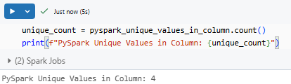 Using PySpark count to get the number of unique values - PySpark - PySpark DataFrame - Create PySpark DataFrame - Databricks PySpark - PySpark in Databricks - Databricks and PySpark - PySpark Unique - PySpark Unique Values in Column - PySpark Get Unique Values in Column - PySpark Distinct - PySpark Distinct Values - PySpark Example - PySpark Count Unique - PySpark Count Unique Values in Column - PySpark Count Distinct - PySpark Count Distinct Values in Column - Count Distinct PySpark - Distinct Values - Distinct Values PySpark - PySpark Count Distinct Values - Unique Values - Unique Values Access - Unique Values DataFrame - Unique Values Pandas - Unique Values in a Column - Unique Values in PySpark - Unique Values PySpark - PySpark collect - collect PySpark - collect in PySpark - PySpark show - PySpark groupBy - PySpark orderBy - PySpark count - PySpark dropDuplicates - PySpark to Pandas - Pandas to PySpark DataFrame - Pandas DataFrame to PySpark DataFrame - PySpark DataFrame to Pandas - Pandas Distinct Values - Pandas Distinct Values in Column - Distinct Values Pandas - PySpark Architecture - PySpark Architecture Diagram - Databricks Compute - Databricks Notebook