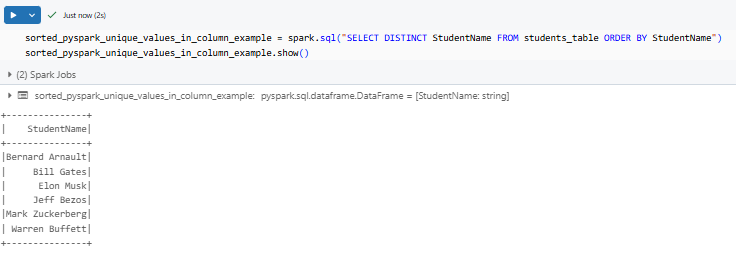 Finding and sorting PySpark unique values - PySpark - PySpark DataFrame - Create PySpark DataFrame - Databricks PySpark - PySpark in Databricks - Databricks and PySpark - PySpark Unique - PySpark Unique Values in Column - PySpark Get Unique Values in Column - PySpark Distinct - PySpark Distinct Values - PySpark Example - PySpark Count Unique - PySpark Count Unique Values in Column - PySpark Count Distinct - PySpark Count Distinct Values in Column - Count Distinct PySpark - Distinct Values - Distinct Values PySpark - PySpark Count Distinct Values - Unique Values - Unique Values Access - Unique Values DataFrame - Unique Values Pandas - Unique Values in a Column - Unique Values in PySpark - Unique Values PySpark - PySpark collect - collect PySpark - collect in PySpark - PySpark show - PySpark groupBy - PySpark orderBy - PySpark count - PySpark dropDuplicates - PySpark to Pandas - Pandas to PySpark DataFrame - Pandas DataFrame to PySpark DataFrame - PySpark DataFrame to Pandas - Pandas Distinct Values - Pandas Distinct Values in Column - Distinct Values Pandas - PySpark Architecture - PySpark Architecture Diagram - Databricks Compute - Databricks Notebook