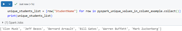 Extracting unique values as a Python list - PySpark - PySpark DataFrame - Create PySpark DataFrame - Databricks PySpark - PySpark in Databricks - Databricks and PySpark - PySpark Unique - PySpark Unique Values in Column - PySpark Get Unique Values in Column - PySpark Distinct - PySpark Distinct Values - PySpark Example - PySpark Count Unique - PySpark Count Unique Values in Column - PySpark Count Distinct - PySpark Count Distinct Values in Column - Count Distinct PySpark - Distinct Values - Distinct Values PySpark - PySpark Count Distinct Values - Unique Values - Unique Values Access - Unique Values DataFrame - Unique Values Pandas - Unique Values in a Column - Unique Values in PySpark - Unique Values PySpark - PySpark collect - collect PySpark - collect in PySpark - PySpark show - PySpark groupBy - PySpark orderBy - PySpark count - PySpark dropDuplicates - PySpark to Pandas - Pandas to PySpark DataFrame - Pandas DataFrame to PySpark DataFrame - PySpark DataFrame to Pandas - Pandas Distinct Values - Pandas Distinct Values in Column - Distinct Values Pandas - PySpark Architecture - PySpark Architecture Diagram - Databricks Compute - Databricks Notebook