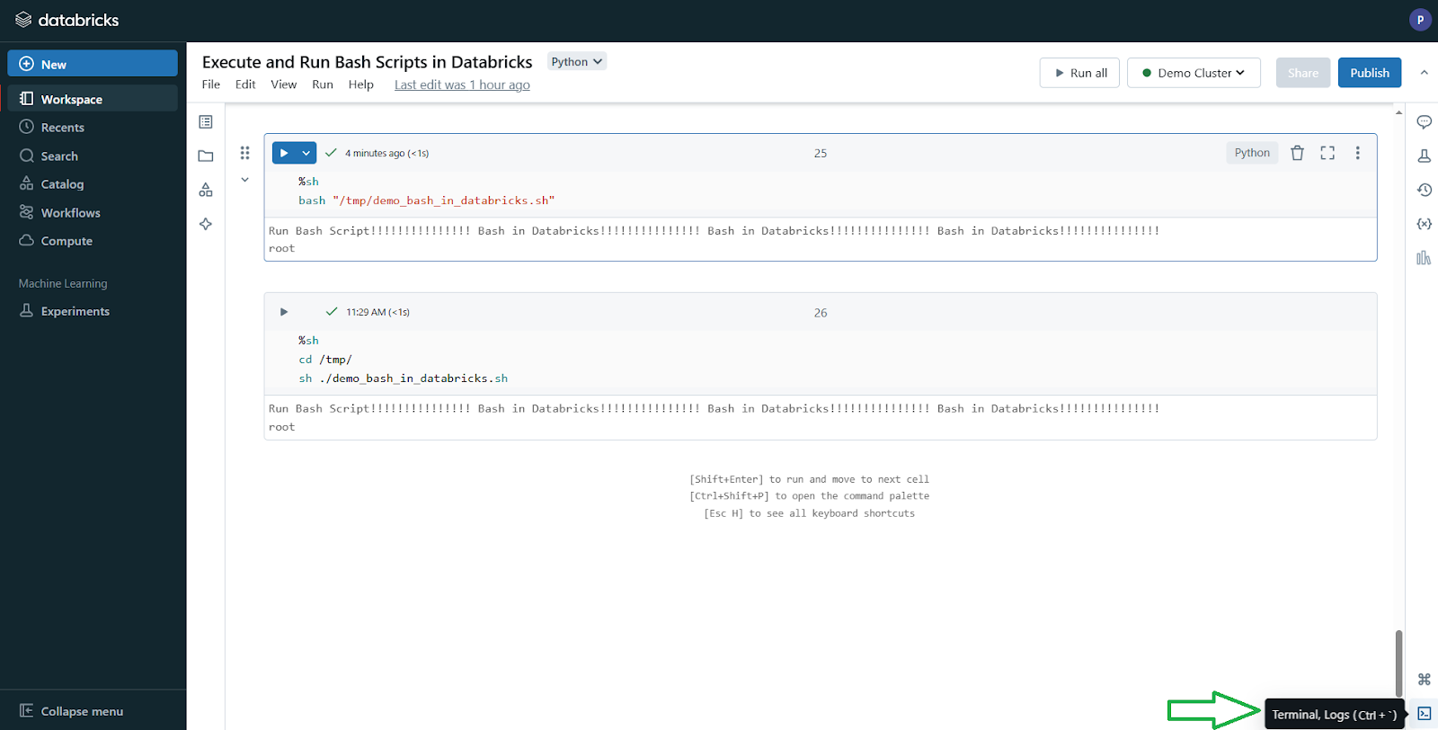 Launching Databricks Web Terminal in Databricks - Bash Script - Run Bash Script - Run Bash - Run Bash in Databricks - Bash in Databricks - Databricks Bash - Databricks Bash Commands - Bash File - Run Bash File - Databricks Magic Command - Databricks Notebook Magic Commands - Databricks Shell - Databricks %sh - Databricks sh Command - Databricks run shell command - Databricks Notebook Run Shell Command - Shell Script - run shell script - run sh file - dbutils - Databricks dbutils - dbutils in Databricks - Databricks init script - init scripts - dbfs - dbfs Databricks - Databricks dbfs - Databricks FileStore - Databricks Notebook - Databricks Compute