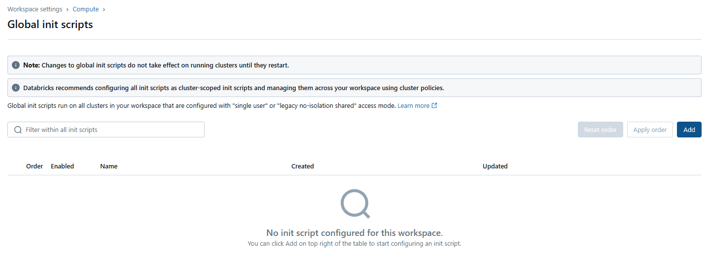 Configuring Databricks Global Init Scripts - Bash Script - Run Bash Script - Run Bash - Run Bash in Databricks - Bash in Databricks - Databricks Bash - Databricks Bash Commands - Bash File - Run Bash File - Databricks Magic Command - Databricks Notebook Magic Commands - Databricks Shell - Databricks %sh - Databricks sh Command - Databricks run shell command - Databricks Notebook Run Shell Command - Shell Script - run shell script - run sh file - dbutils - Databricks dbutils - dbutils in Databricks - Databricks init script - init scripts - dbfs - dbfs Databricks - Databricks dbfs - Databricks FileStore - Databricks Notebook - Databricks Compute