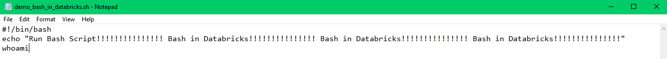 Uploading bash script to Databricks DBFS - Bash Script - Run Bash Script - Run Bash - Run Bash in Databricks - Bash in Databricks - Databricks Bash - Databricks Bash Commands - Bash File - Run Bash File - Databricks Magic Command - Databricks Notebook Magic Commands - Databricks Shell - Databricks %sh - Databricks sh Command - Databricks run shell command - Databricks Notebook Run Shell Command - Shell Script - run shell script - run sh file - dbutils - Databricks dbutils - dbutils in Databricks - Databricks init script - init scripts - dbfs - dbfs Databricks - Databricks dbfs - Databricks FileStore - Databricks Notebook - Databricks Compute